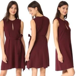 NEW! Theory Desza B Admiral Crepe Belted Dress.  Dark Currant. Size 10